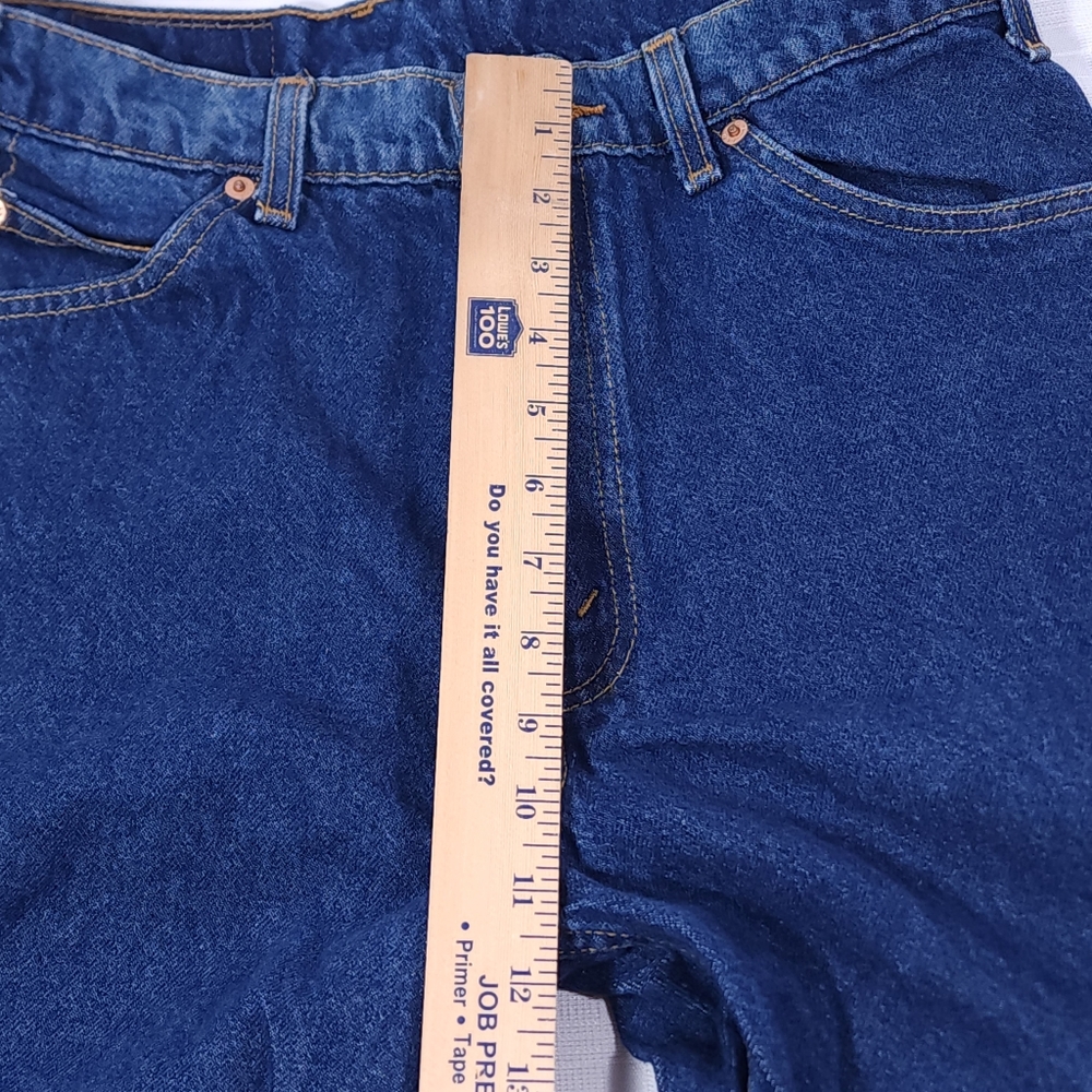 Vintage Levi Strauss Relaxed Fit Tappered Leg Men's Jeans Size 34 X 34 Dark Blue - Picture 6 of 12